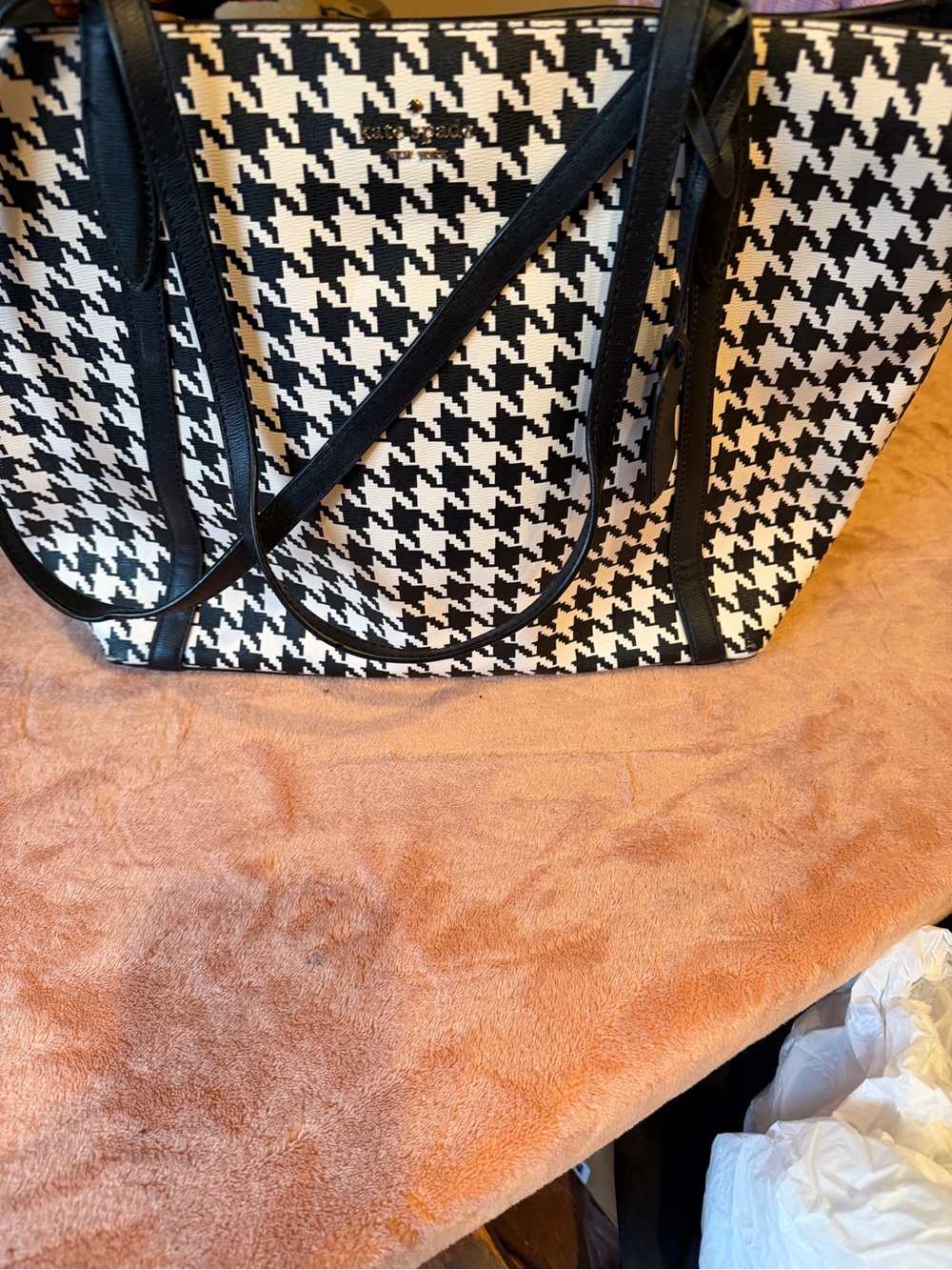kate spade Black & White Houndstooth Tote